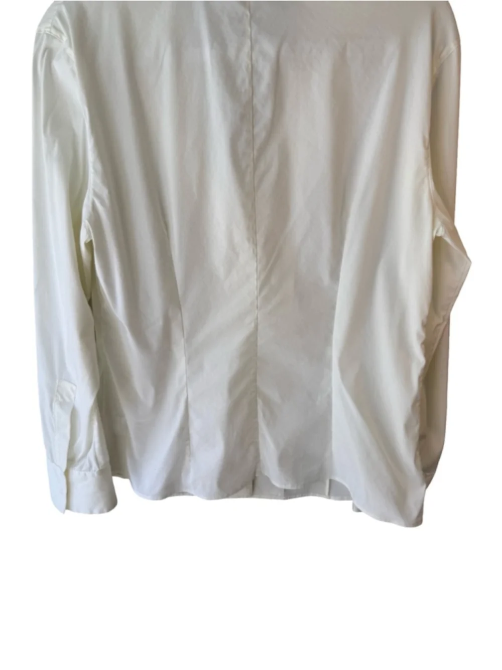 Akris Ivory Snap Front Stretch Cotton Blouse Shirt Size M Minimalist Business